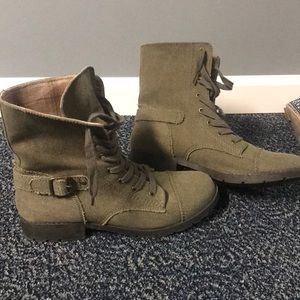 Army green combat boots